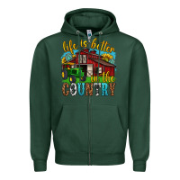 Sports Green life is better in the country western Zipper Hoodie - texasbilliewilder