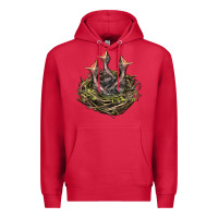 Cardinal Bird Nest With Baby Birds Premium Hoodie - LillyAllenDesigns