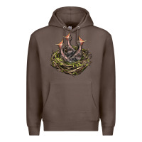 Coffee Bird Nest With Baby Birds Premium Hoodie - LillyAllenDesigns
