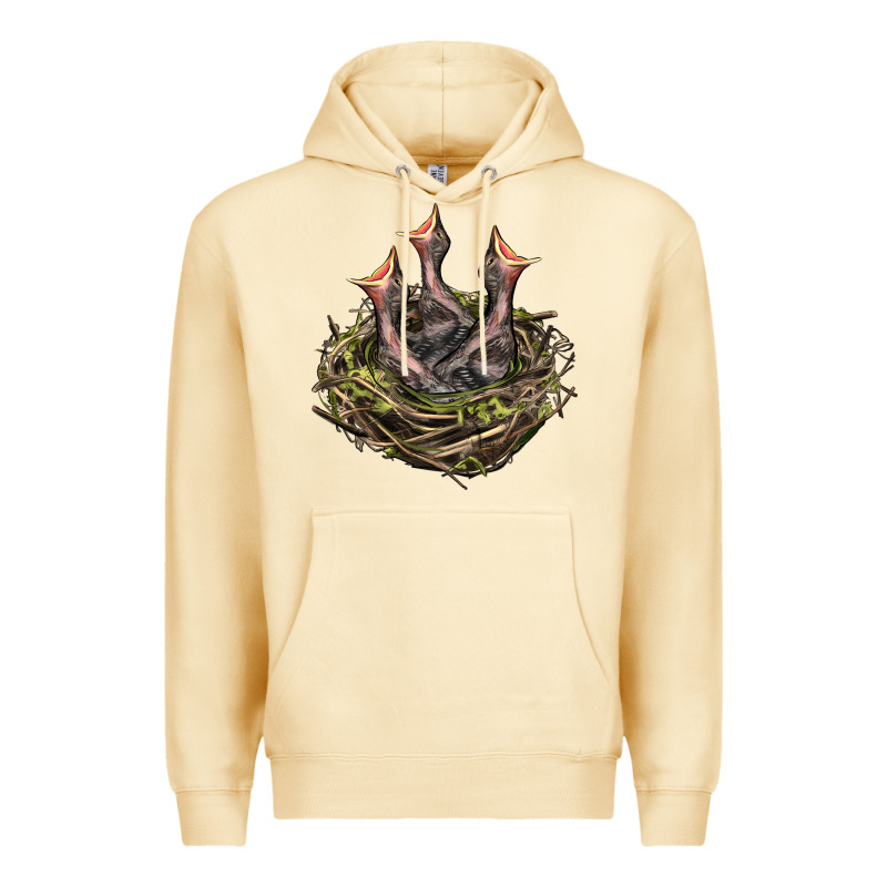 Bird Nest With Baby Birds Premium Hoodie by LillyAllenDesigns | Teevron