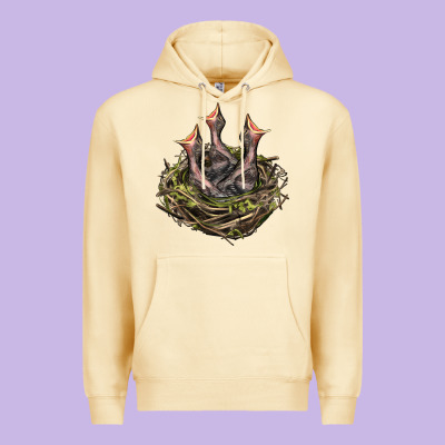 Bird Nest With Baby Birds Premium Hoodie Designed By Lillyallendesigns