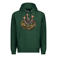 Sports Green Bird Nest With Baby Birds Premium Hoodie - LillyAllenDesigns