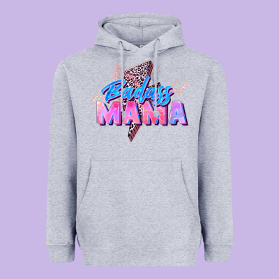 Badass Mama Heavyweight Hoodie Designed By Zillion Design Studio