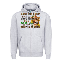 Heather Grey living life somewhere between jesus take the wheel Zipper Hoodie - texasbilliewilder