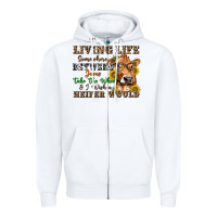 Living Life Somewhere Between Jesus Take The Wheel Zipper Hoodie | Teevron