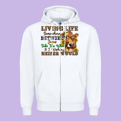 Zipper Hoodie living life somewhere between jesus take the wheel