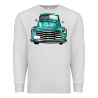Dove Grey western truck front view Premium Sweatshirt - FaDigitalArtStudio