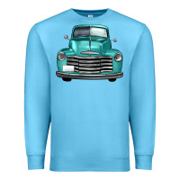 Ocean Blue western truck front view Premium Sweatshirt - FaDigitalArtStudio