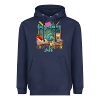 Navy busy doing cool teacher stuff Heavyweight Hoodie - Zillion Design Studio
