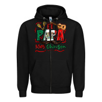Black el papa mas chingon Zipper Hoodie - Zillion Design Studio