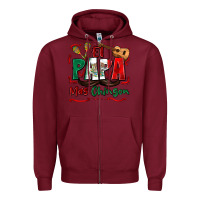 Burgundy el papa mas chingon Zipper Hoodie - Zillion Design Studio