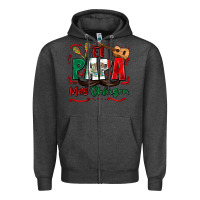 Charcoal Heather el papa mas chingon Zipper Hoodie - Zillion Design Studio