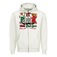 Oatmeal Heather el papa mas chingon Zipper Hoodie - Zillion Design Studio