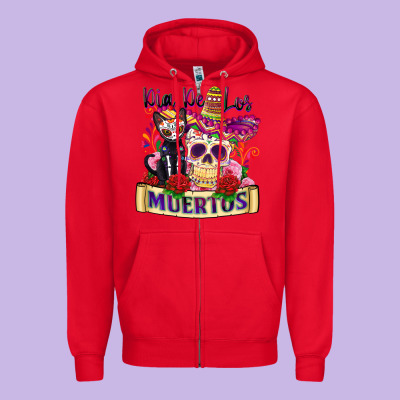Dia De Los Muertos Zipper Hoodie Designed By Zillion Design Studio
