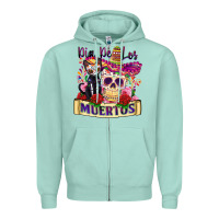 Seafoam dia de los muertos Zipper Hoodie - Zillion Design Studio