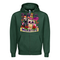 Sports Green dia de los muertos Zipper Hoodie - Zillion Design Studio