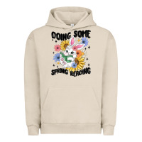 Pigment French Oak doing some spring reading Urban Hoodie - MaliasSmallBusiness