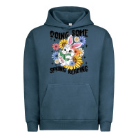 Pigment Midnight Navy doing some spring reading Urban Hoodie - MaliasSmallBusiness