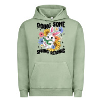 Pigment Oil Green doing some spring reading Urban Hoodie - MaliasSmallBusiness