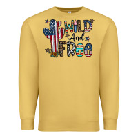 Antique Gold wild and free Premium Sweatshirt - CowhideDigitalArt