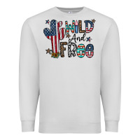 Dove Grey wild and free Premium Sweatshirt - CowhideDigitalArt