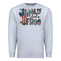 Heather Grey wild and free Premium Sweatshirt - CowhideDigitalArt