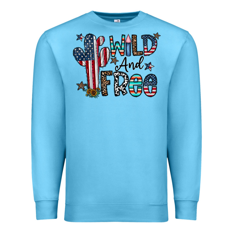 Wild And Free Premium Sweatshirt by CowhideDigitalArt | Teevron