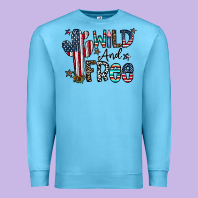 Wild And Free Premium Sweatshirt Designed By Cowhidedigitalart