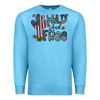 Ocean Blue wild and free Premium Sweatshirt - CowhideDigitalArt