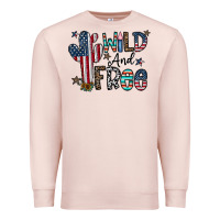 Pale Pink wild and free Premium Sweatshirt - CowhideDigitalArt