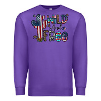 Purple wild and free Premium Sweatshirt - CowhideDigitalArt
