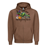Chestnut T-Rex Trick Rawr Treat Zipper Hoodie - RanaPortraitStore
