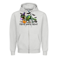 Dove Grey T-Rex Trick Rawr Treat Zipper Hoodie - RanaPortraitStore