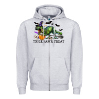 Heather Grey T-Rex Trick Rawr Treat Zipper Hoodie - RanaPortraitStore