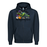 Navy T-Rex Trick Rawr Treat Zipper Hoodie - RanaPortraitStore