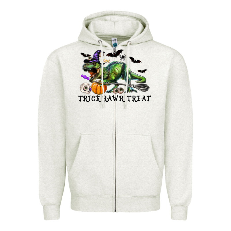T-rex Trick Rawr Treat Zipper Hoodie by RanaPortraitStore | Teevron