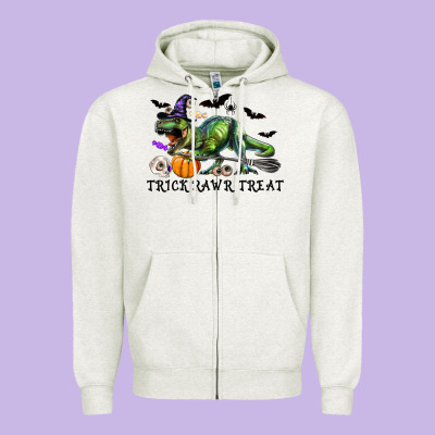 Zipper Hoodie T-Rex Trick Rawr Treat