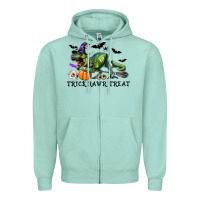 Seafoam T-Rex Trick Rawr Treat Zipper Hoodie - RanaPortraitStore