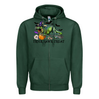 Sports Green T-Rex Trick Rawr Treat Zipper Hoodie - RanaPortraitStore