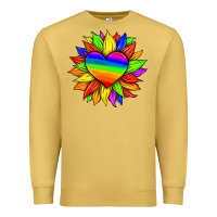 Antique Gold lgbtq color heart and sunflower Premium Sweatshirt - HRA Design Shop