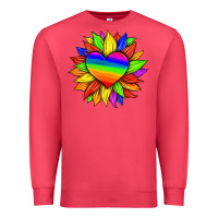 Cardinal lgbtq color heart and sunflower Premium Sweatshirt - HRA Design Shop