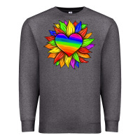 Charcoal Heather lgbtq color heart and sunflower Premium Sweatshirt - HRA Design Shop