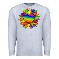 Heather Grey lgbtq color heart and sunflower Premium Sweatshirt - HRA Design Shop