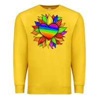 Lemon lgbtq color heart and sunflower Premium Sweatshirt - HRA Design Shop