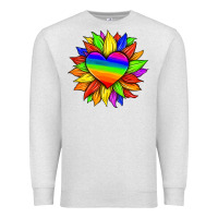 Oatmeal Heather lgbtq color heart and sunflower Premium Sweatshirt - HRA Design Shop