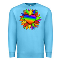 Lgbtq Color Heart And Sunflower Premium Sweatshirt | Teevron