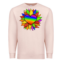 Pale Pink lgbtq color heart and sunflower Premium Sweatshirt - HRA Design Shop