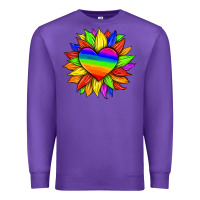 Purple lgbtq color heart and sunflower Premium Sweatshirt - HRA Design Shop