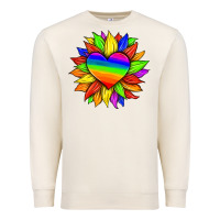 Sandshell lgbtq color heart and sunflower Premium Sweatshirt - HRA Design Shop