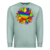 Seafoam lgbtq color heart and sunflower Premium Sweatshirt - HRA Design Shop